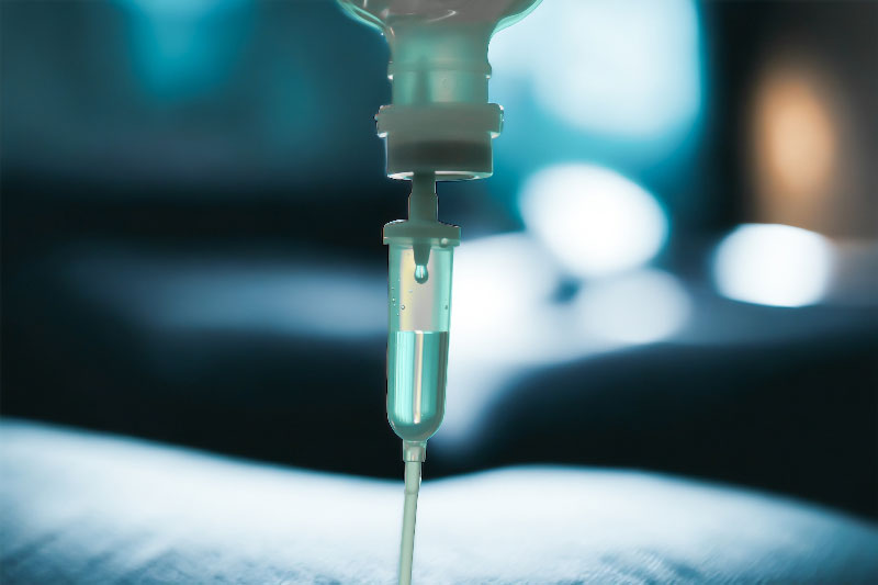Intravenous infusion used in cancer treatment